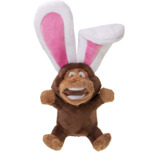 goDog® Silent Squeak™ Flips Monkey Rabbit with Chew Guard Technology™ Durable Plush Dog Toy Small
