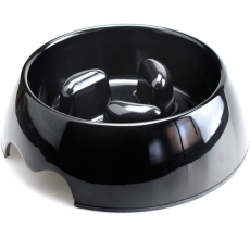 Nutrapet Melamine slow-feeding Bowl, Black Medium 17.5 - 6.5 cms ml/oz
