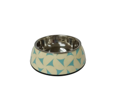 Nutrapet Applique Melamine Round Bowl Blue & Jasmine Large