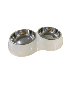 Nutrapet Double Dinner Bowl Cream Small