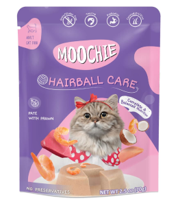 Moochie Cat Food Pate with Prawn - Hairball Care Pouch 70g