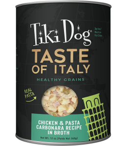 Tiki Dog Taste of Italy! Chicken & Pasta Carbonara 12 oz can