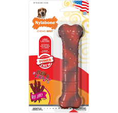 Nylabone Power Chew Textured Bone, Beef Jerky Wolf