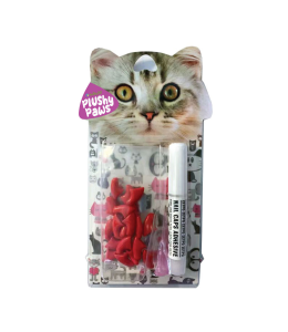 NutraPet Plushy Paws Nail Caps Red #4 Medium