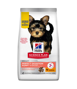 Hill's Science Plan PERFECT DIGESTION SMALL & MINI PUPPY DRY FOOD with CHICKEN AND BROWN RICE - 1.5kg