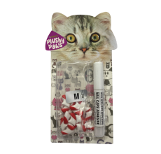 NutraPet Plushy Paws Nail Caps Dual Red | White #50 Medium
