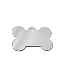 Imarc Pet Tag Bone Small Chrome Plated Brass