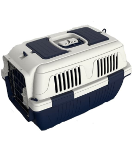 Nutrapet Dog Cat Carrier Box Closed Top Dark Blue L55CmsX W33Cms X H30 Cms