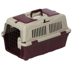 Nutrapet Dog Cat Carrier Box Closed Top Dark Red L57Cms X W37Cms X H35 Cms