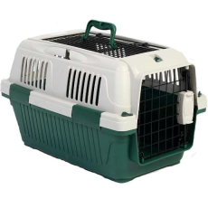Nutrapet Dog Cat Carrier Open Grill Top Dark Green Box L50Cms X W33Cms X H29 Cms