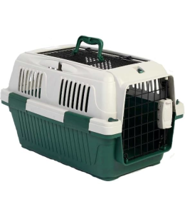 Nutrapet Dog Cat Carrier Open Grill Top Dark Green Box L57Cms X W37Cms X H35 Cms