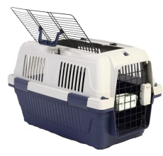 Nutrapet Dog Cat Carrier Open Grill Top Dark Blue Box L63Cms X W41Cms X H40 Cms