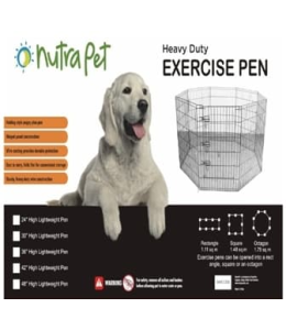 Nutrapet High Lightweight Exercise Pen- Black Powder Coated 48 Inches