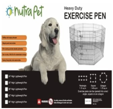 Nutrapet High Lightweight Exercise Pen- Black Powder Coated 36 andInches