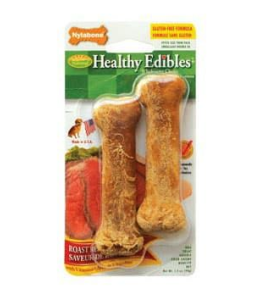 Nylabone Healthy Edibles Longer Lasting Roast Beef Twin Pack Blister Card