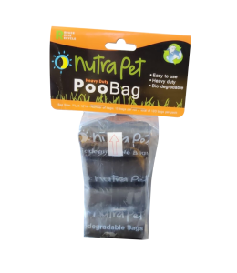 Nutrapet Black Poo Bags 4 Rolls with Header Card