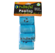 Nutrapet Blue Poo Bags 4 Rolls with Header Card