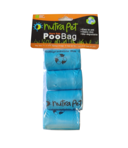 Nutrapet Blue Poo Bags 4 Rolls with Header Card