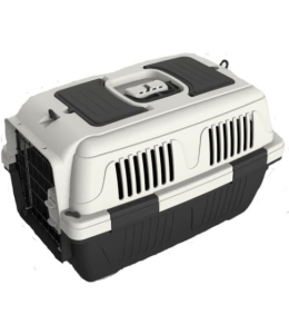 Nutrapet Dog Cat Carrier Box Closed Top Dark Grey L57CmsX W37Cms X H35Cms