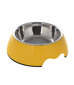 Nutrapet Melamine Round Bowl Mustard Yellow M:17.5 * 6.5Cms 350/ml11.8oz