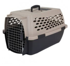 PETMATE VARI KENNEL 40" 70-90LBS ~ BLEACHED LINEN & BLACK