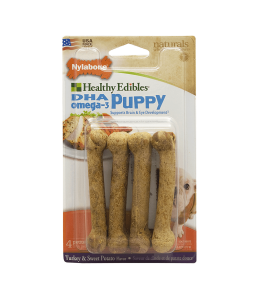 Nylabone Healthy Edibles Puppy Sweet Potato & Turkey 4 count Blister Card Petite