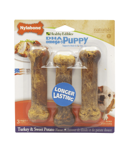 Nylabone Healthy Edibles Puppy Sweet Potato & Turkey 3 count Blister Card RegulaR