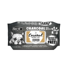 Absolute Pet Absorb Plus Charcoal Pet Wipes Coconut 80 sheets