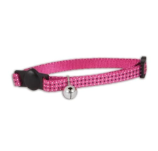 Petmate Aspen Pet Cat Collar 3/8"X8-12" Reflective Dots Pink