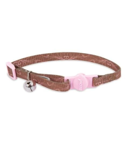 Petmate Fashion Cat Collar 8-12" Swirls Brown Pink