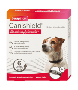 BEAPHAR CANISHIELD FLEA & TICK COLLAR (DELTAMETHRIN) - SMALL & MEDIUM DOGS