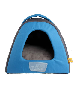 Gigwi Place Pet House Canvas, TPR Blue & Gray Large