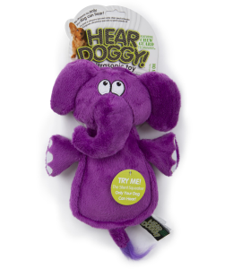 HEAR DOGGY!® Flattie Elephant with Chew Guard Technology™ and Silent Squeak Technology™ Plush Dog Toy