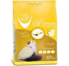 Van Cat White Bentonite Clumping Cat Litter Vanilla 10KG Compact