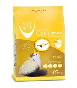 Van Cat White Bentonite Clumping Cat Litter Vanilla 10KG Compact