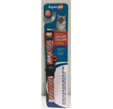 Aspen Pet Fashion Cat Collar 3/8" X 8-12" Plaid Brick
