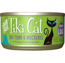 Tiki Cat Luau Wet Cat Food Papeekeo Luau Ahi Tuna Mackerel - 2.8 oz. can