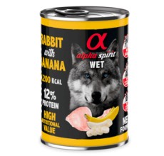 Alpha Spirit Canned Dog Food RABBIT with Banana 400g