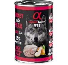 Alpha Spirit Canned Dog Food TURKEY with Pear 400g