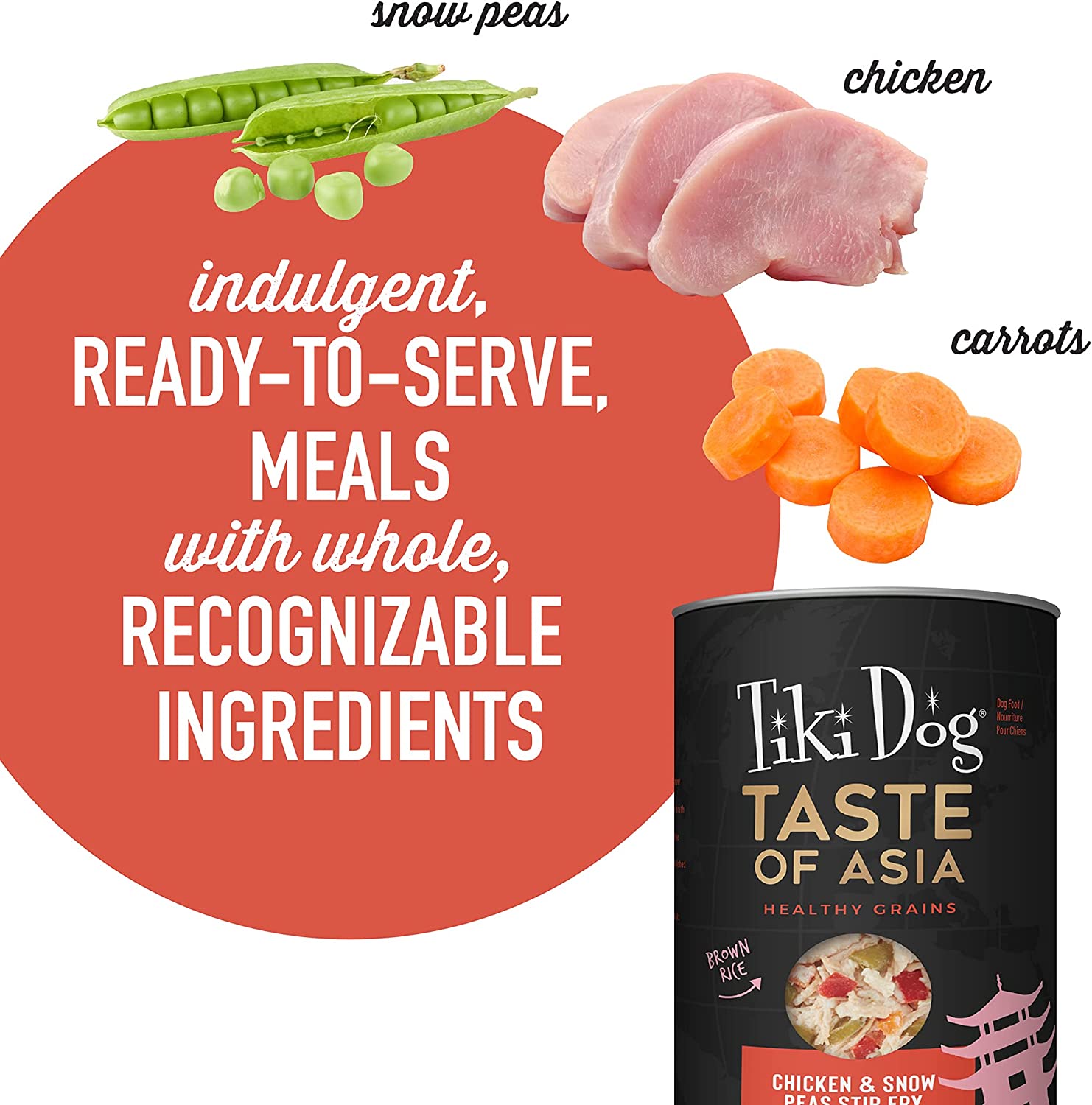 Tiki Dog Taste of Asia! Chicken & Snow Peas Stir Fry 12oz can