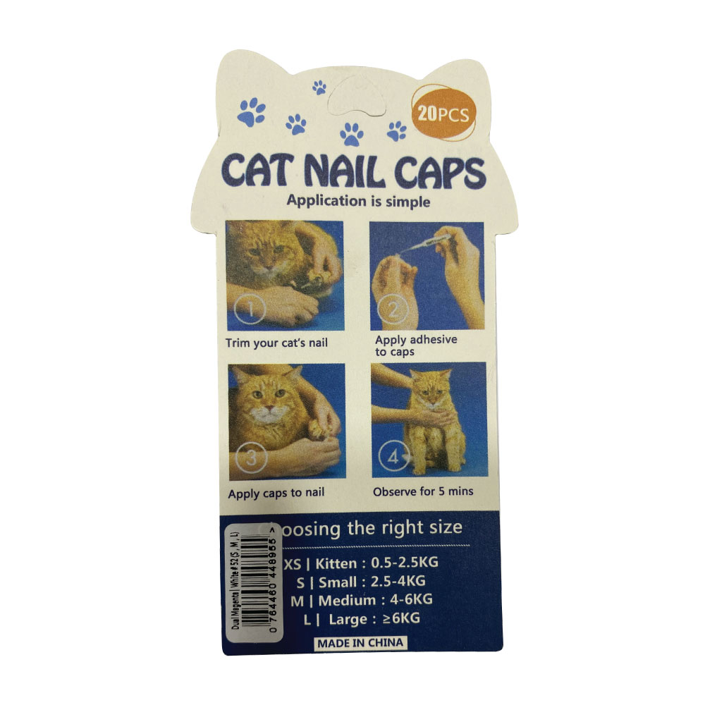 NutraPet Plushy Paws Nail Caps Dual Magenta | White #52 Small