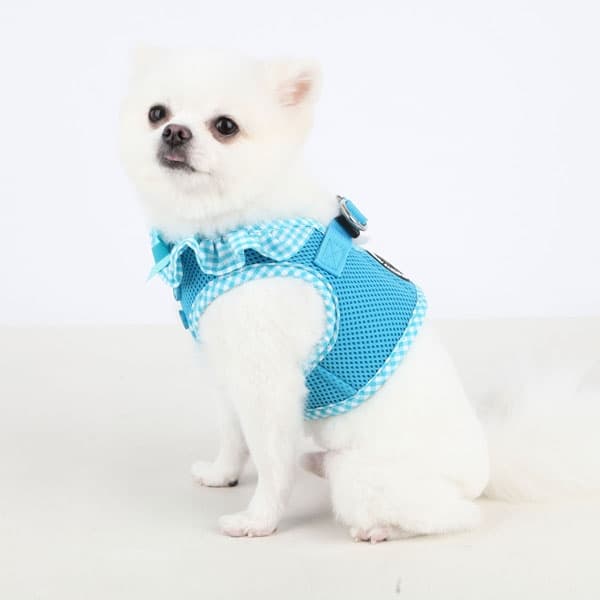 PUPPIA VIVIEN HARNESS B SKY BLUE M Neck 9.84" Chest 14.96"